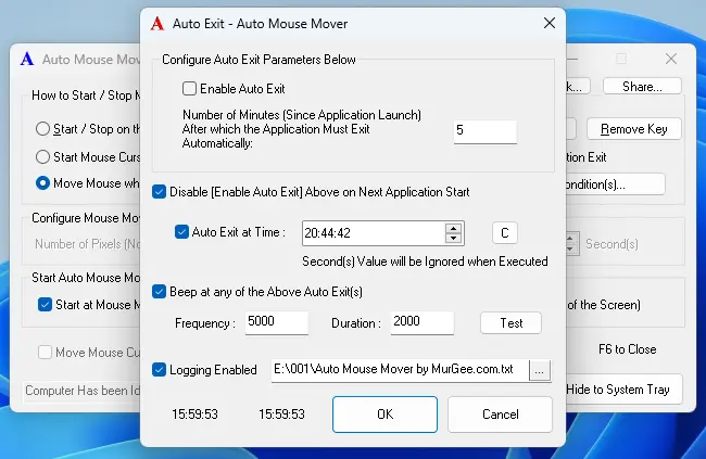 Auto Exit Auto Mouse Mover