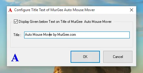 Configure Title Text of Auto Mouse Mover