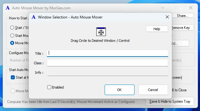 Pause Auto Mose Mover when Selected Window is Found Running
