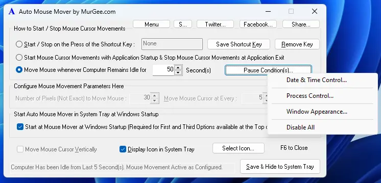 Pause Conditions in Auto Mouse Mover